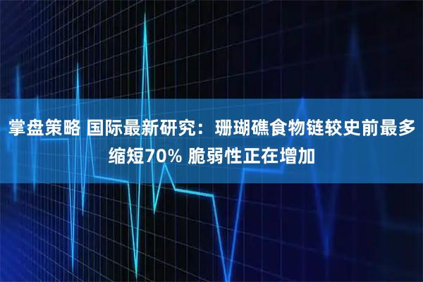 掌盘策略 国际最新研究：珊瑚礁食物链较史前最多缩短70% 脆弱性正在增加